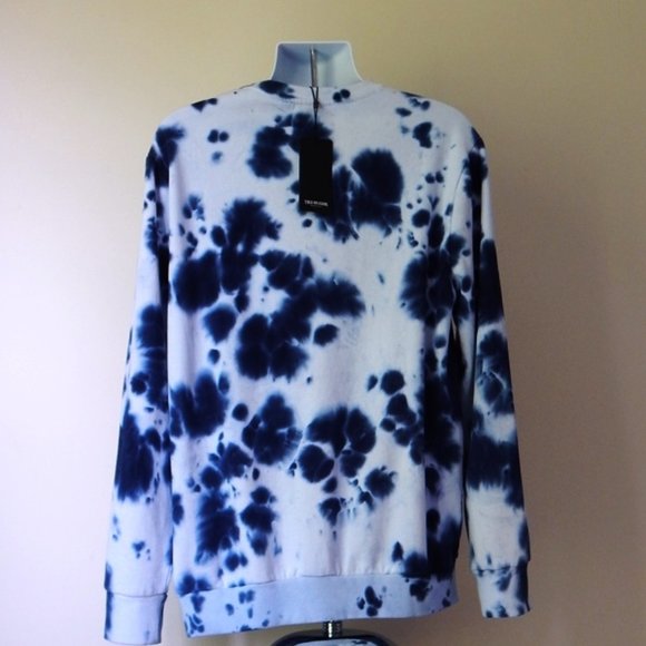 NWT MEN'S TRUE RELIGION BUDDHA RLGN Premium Fleece Sweatshirt  Tie Dye Blue XL - Picture 4 of 5